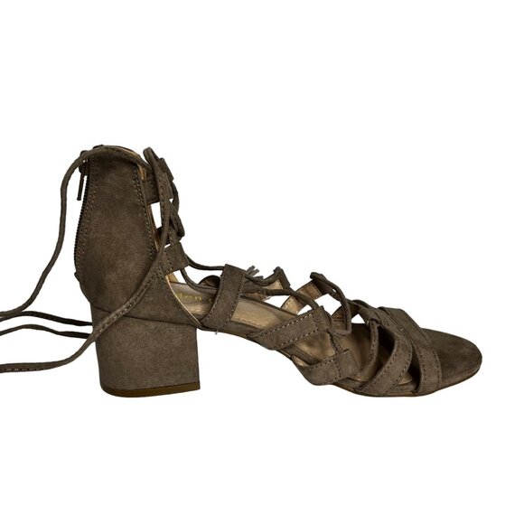 Madden Girl Loverrr Shoes Womens 8 M Tan Criss Cross Up Leg Heel Suede - Picture 4 of 12